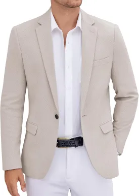 COOFANDY Men's Casual Blazer One Button Sports Coat Tweed Herringbone Suit Jackets