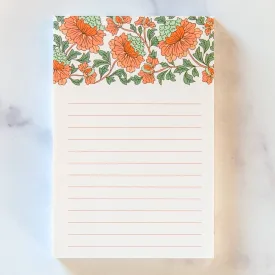 Coral Floral Notepad by Little Things Studio