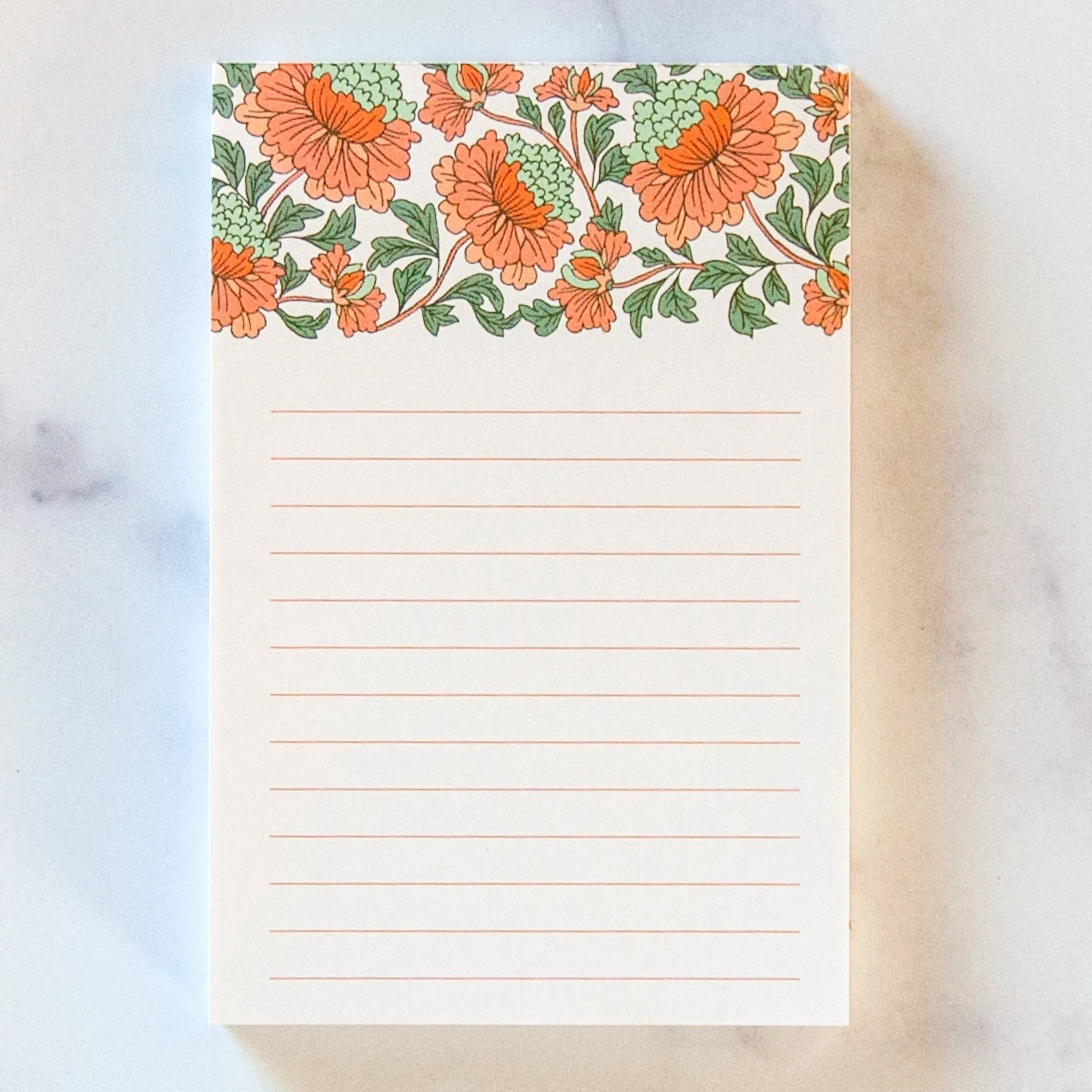 Coral Floral Notepad by Little Things Studio