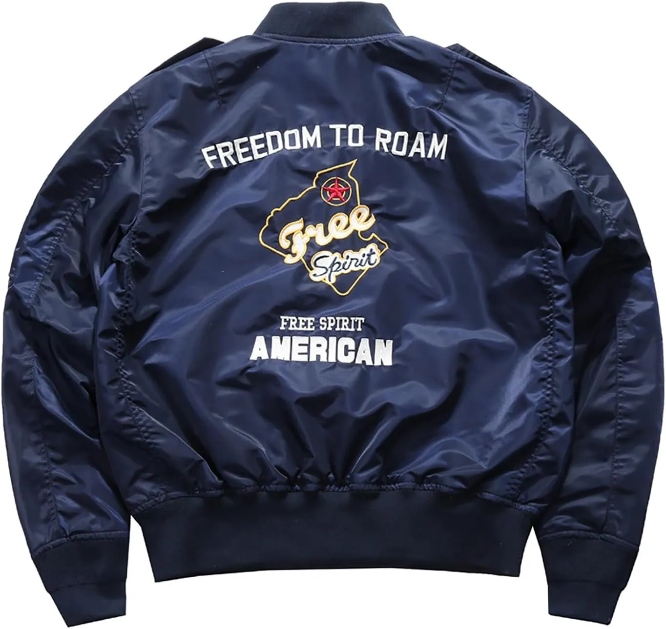 CORIRESHA Men's MA-1 Military Flight Jacket Embroidery Patches Biker Bomber Jacket