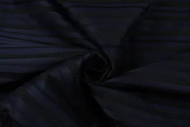 Cotton Blend Jacquard Stripes - Mid-Weight - Blue and Black