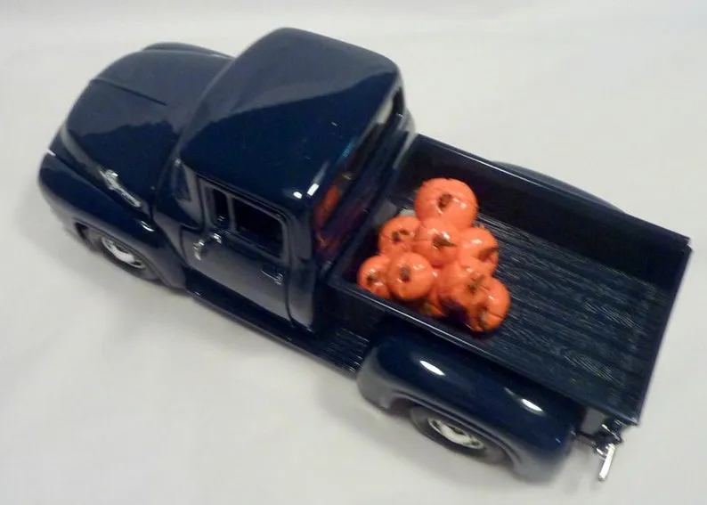 Dark Blue Farmhouse Truck, Diecast truck decor, Farmhouse decor, Metal truck, 56 Ford Truck