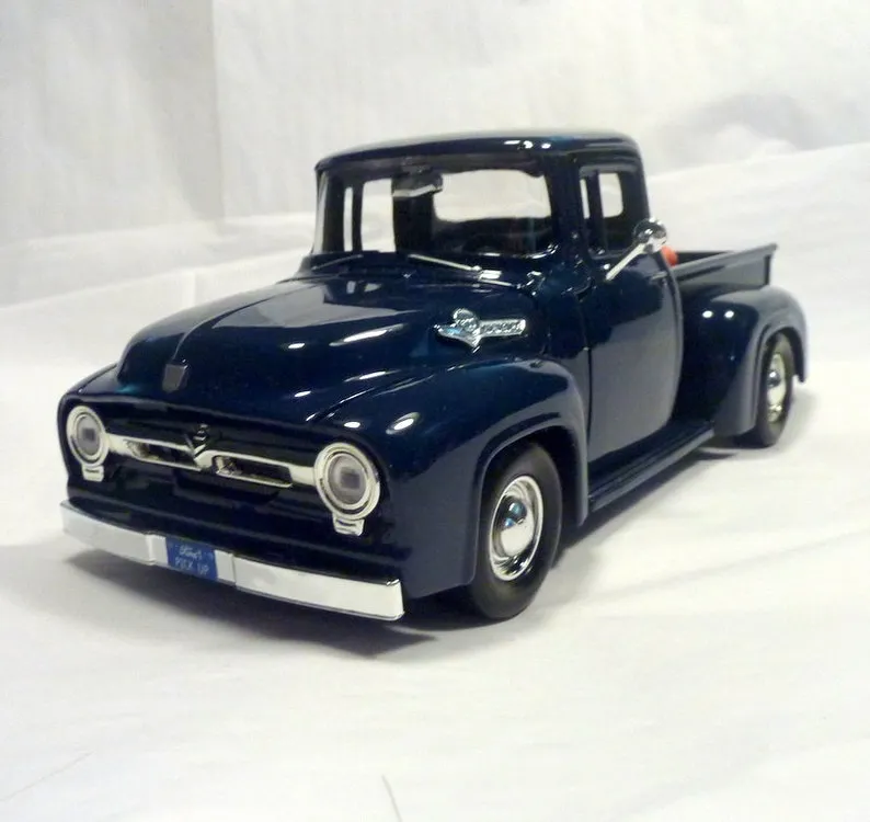 Dark Blue Farmhouse Truck, Diecast truck decor, Farmhouse decor, Metal truck, 56 Ford Truck