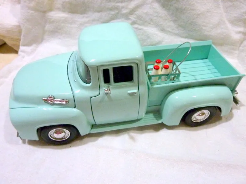 Dark Blue Farmhouse Truck, Diecast truck decor, Farmhouse decor, Metal truck, 56 Ford Truck