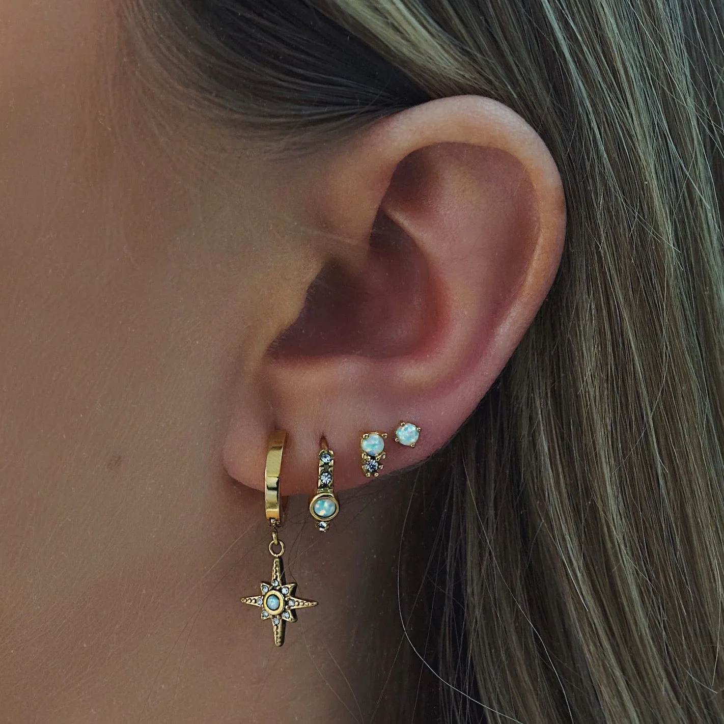 Dolly Opal Hoop Earrings