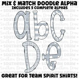Doodle Alpha- Grey