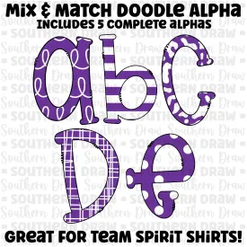 Doodle Alpha- Purple