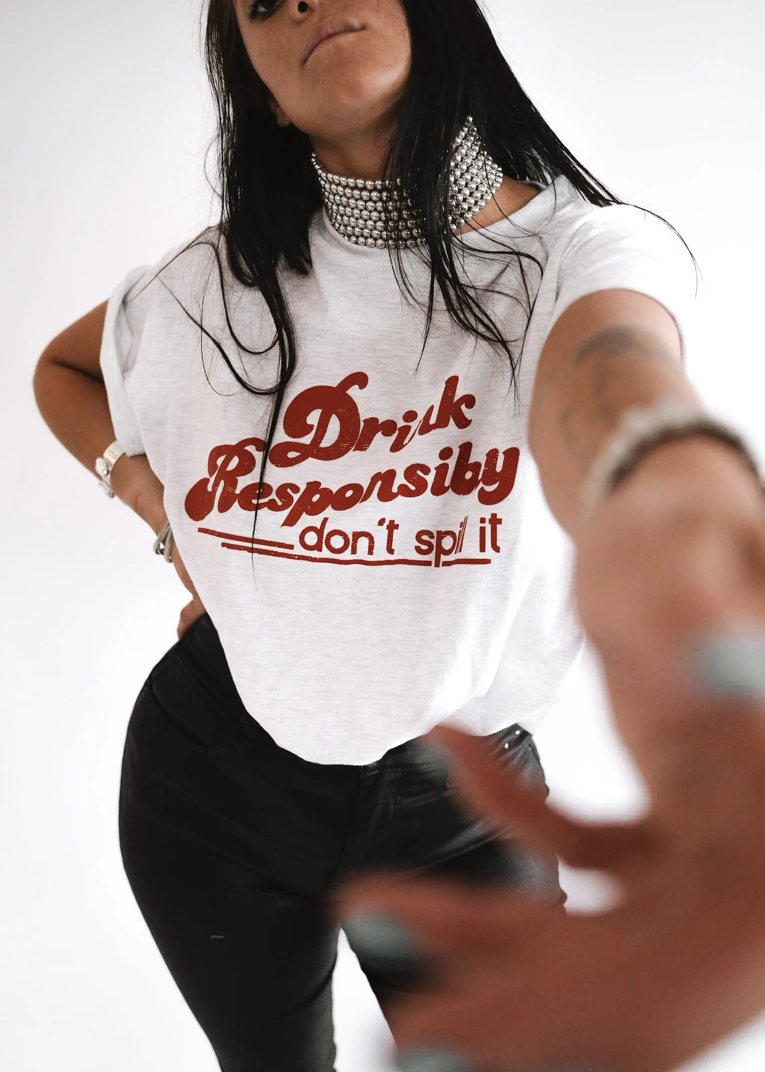 DRINK RESPONSIBLY SIDE SLIT TEE