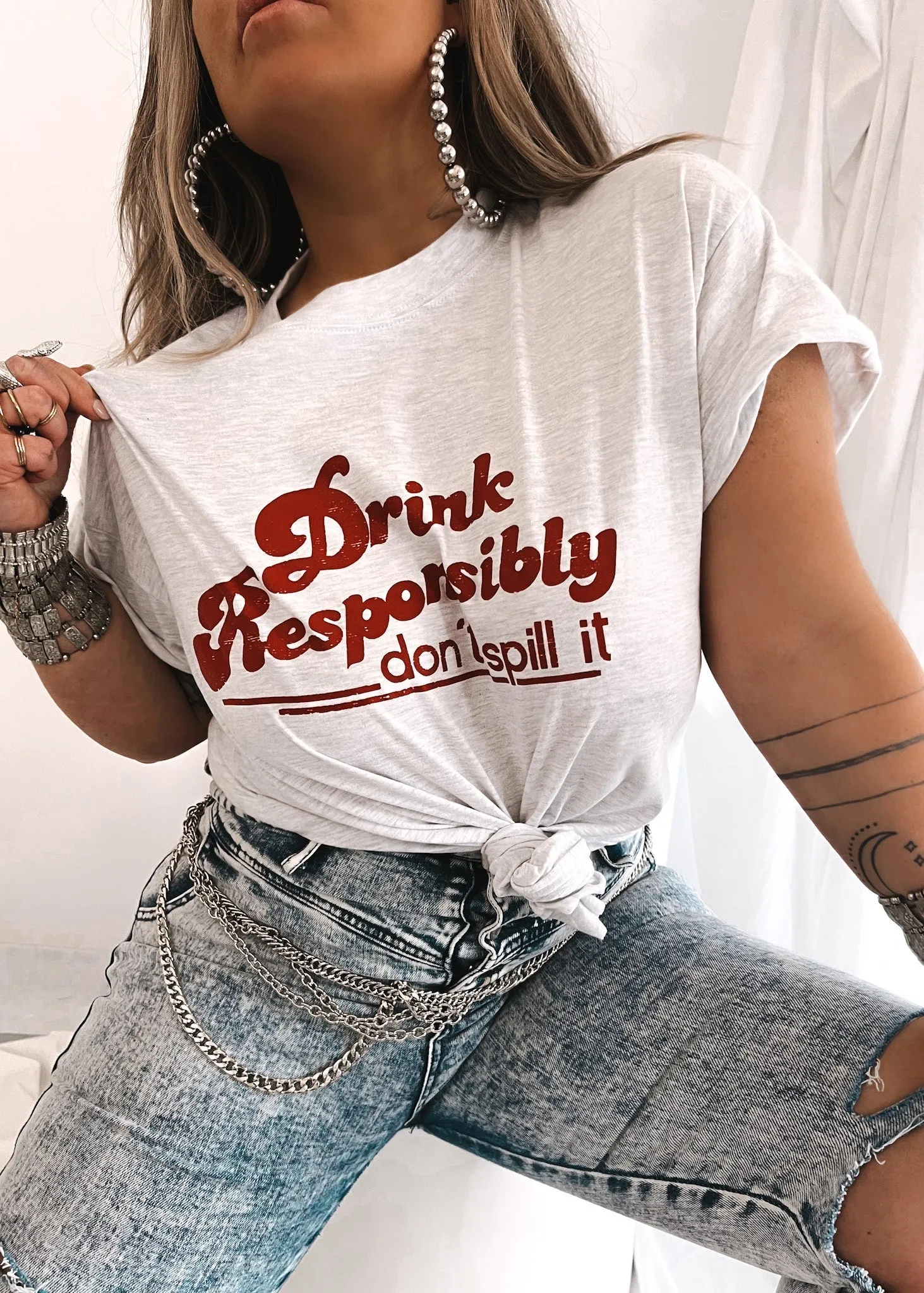 DRINK RESPONSIBLY SIDE SLIT TEE