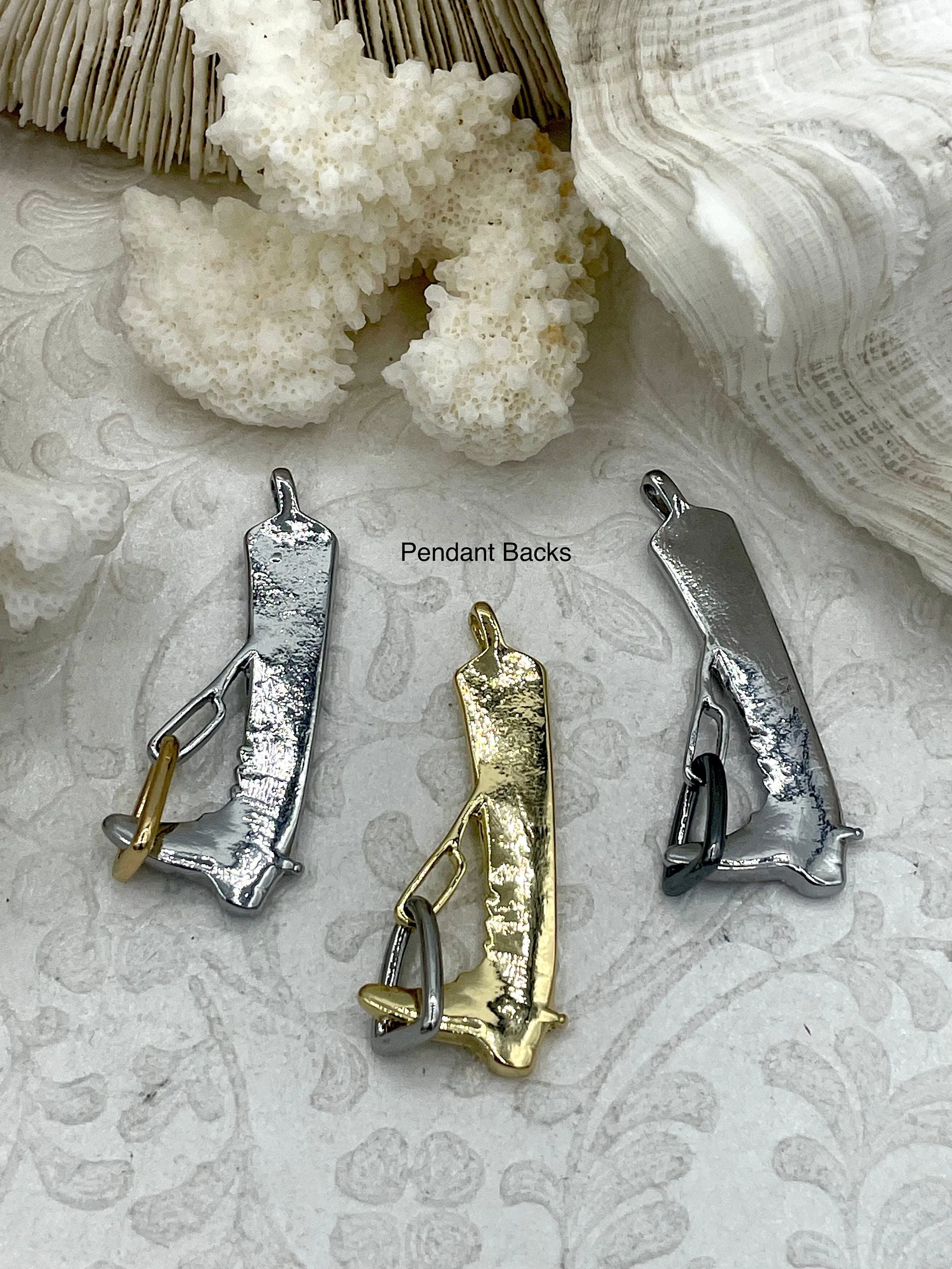 Equestrian Boot and Stirrup Pendant High Quality Equestrian Pendant, Zinc Alloy Boot Charm, Equestrian Horse Jewelry, 3 Styles, Fast Ship.