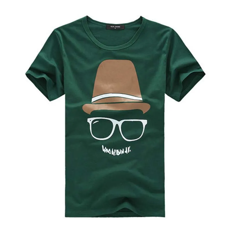 Fashion New Summer Mens Short Sleeve O-neck Printing T-shirt Cotton Casual MenTshirt Multicolor T-shirt Dress Men Hot Sale