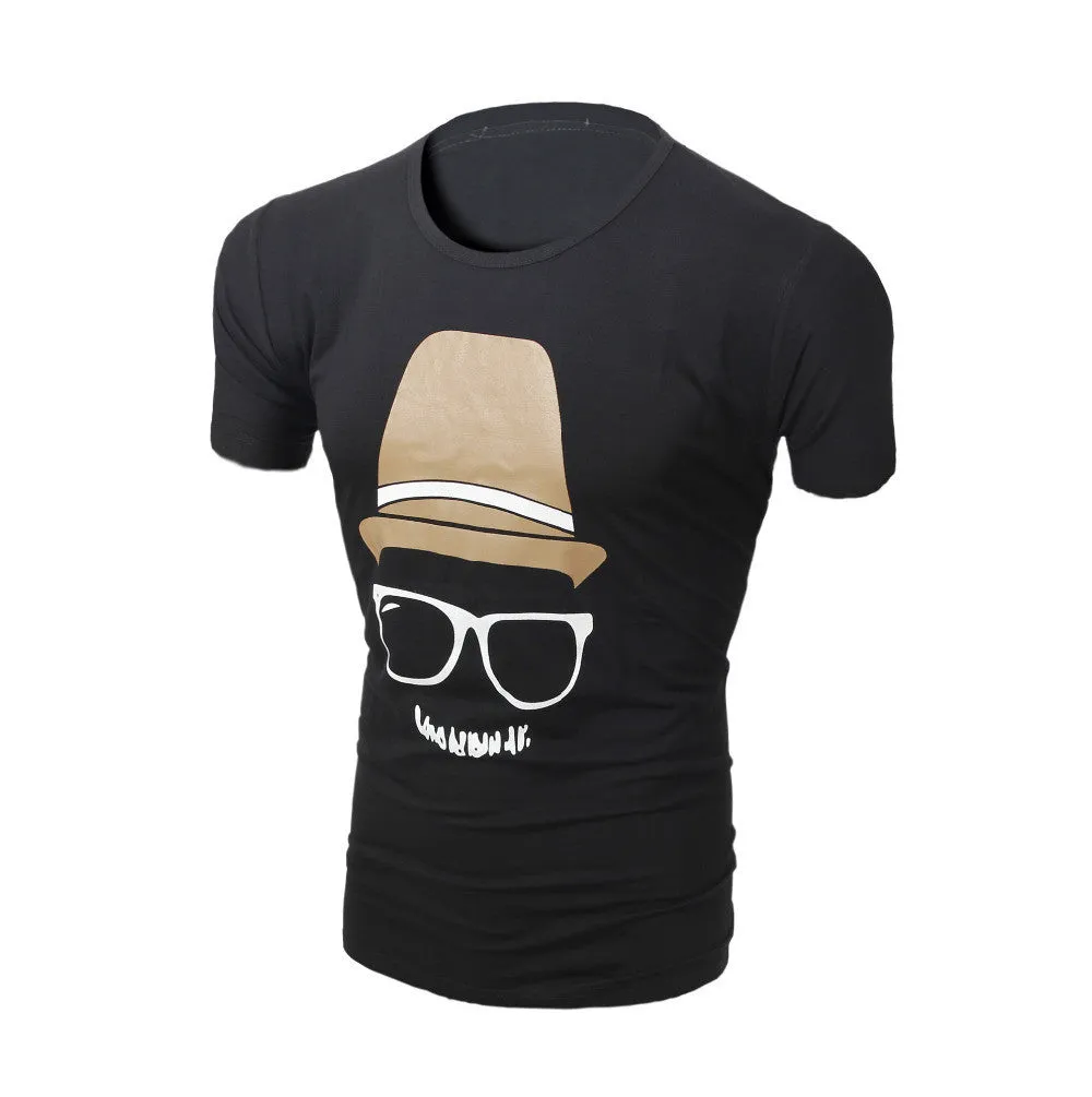 Fashion New Summer Mens Short Sleeve O-neck Printing T-shirt Cotton Casual MenTshirt Multicolor T-shirt Dress Men Hot Sale