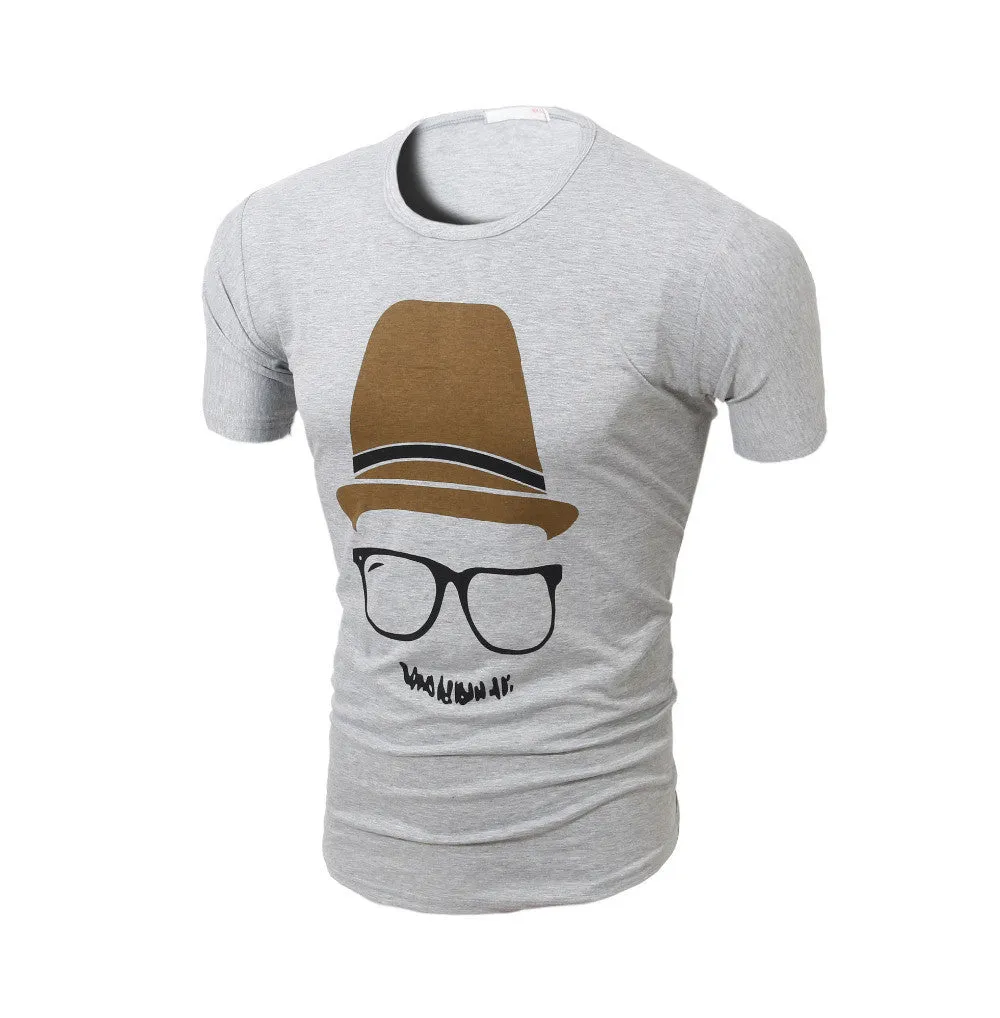 Fashion New Summer Mens Short Sleeve O-neck Printing T-shirt Cotton Casual MenTshirt Multicolor T-shirt Dress Men Hot Sale