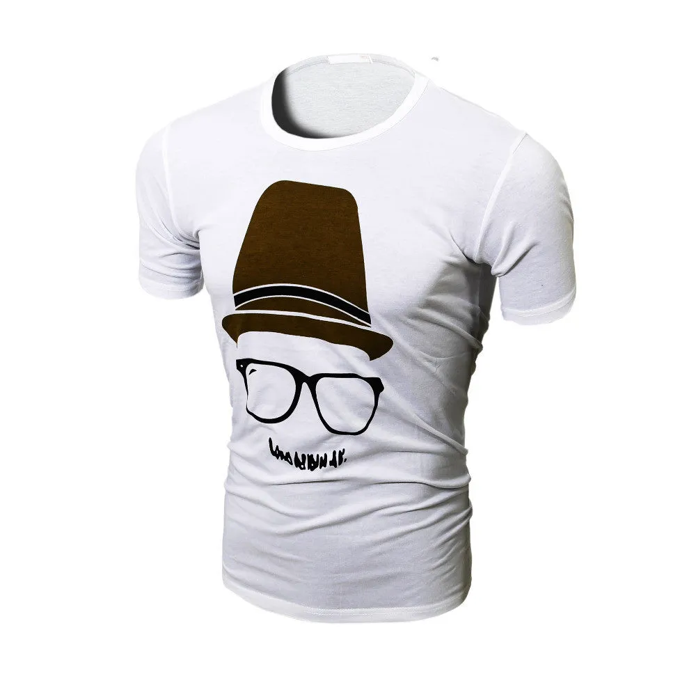 Fashion New Summer Mens Short Sleeve O-neck Printing T-shirt Cotton Casual MenTshirt Multicolor T-shirt Dress Men Hot Sale