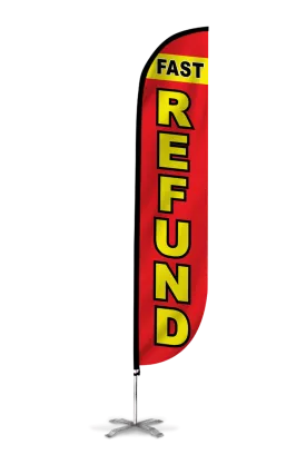 Fast Tax Refund Feather Flag