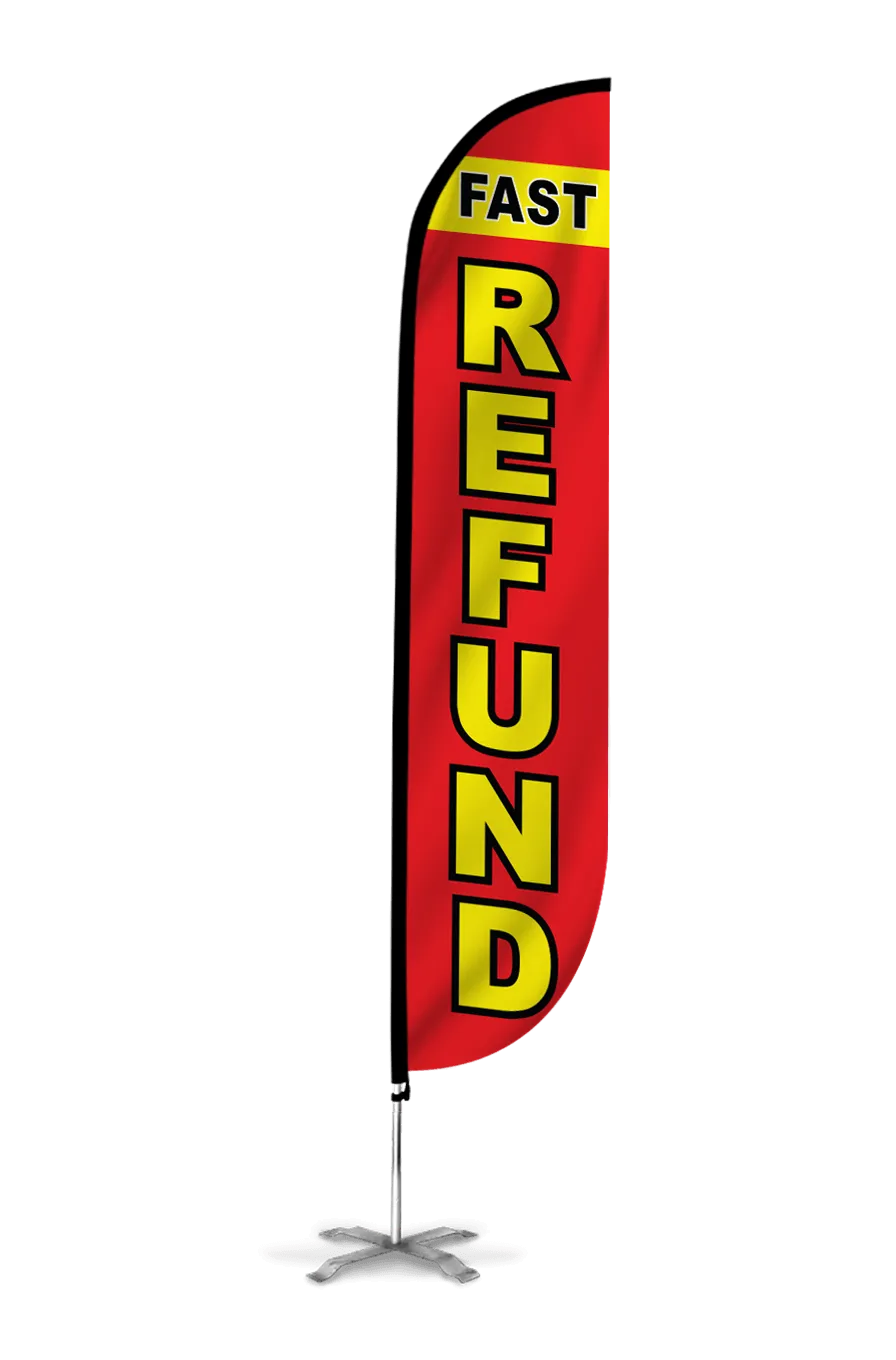 Fast Tax Refund Feather Flag