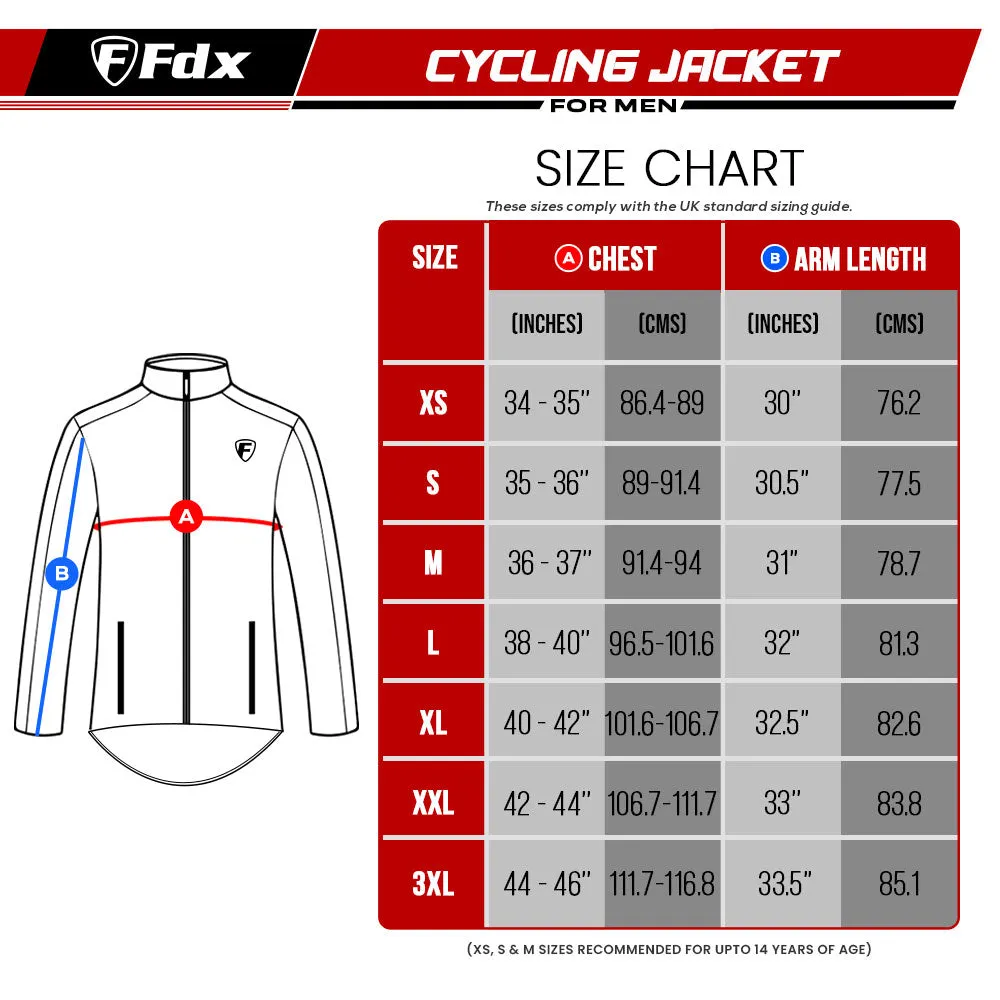 Fdx J20 Black Windproof & Waterproof Men's & Boy's Cycling Jacket