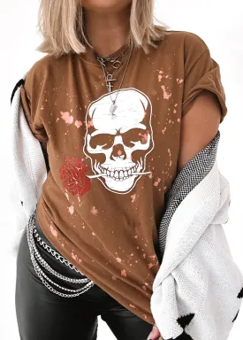 FINAL SALE: ROSE OF DEATH BLEACHED OUT SIDE SLIT TEE