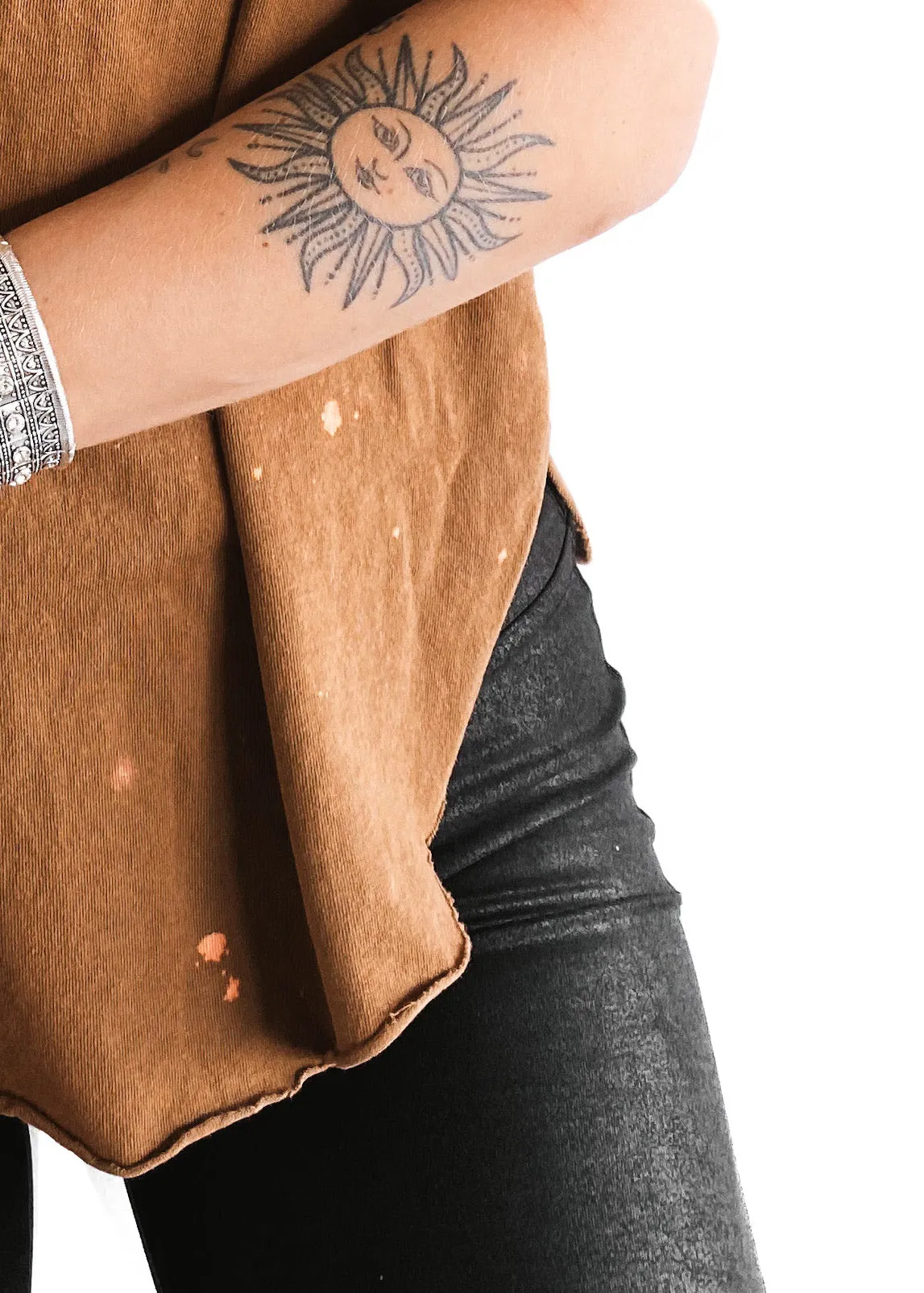 FINAL SALE: ROSE OF DEATH BLEACHED OUT SIDE SLIT TEE