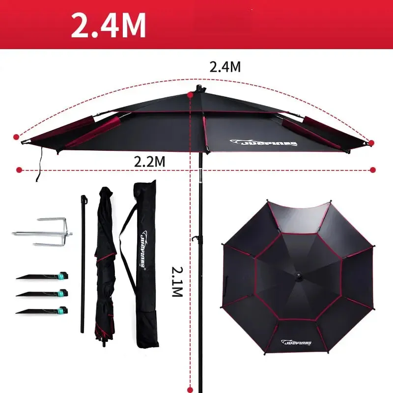 Fishing Folding Beach Umbrella - Outdoor Rain-proof Sunscreen Anti-UV Sunshade
