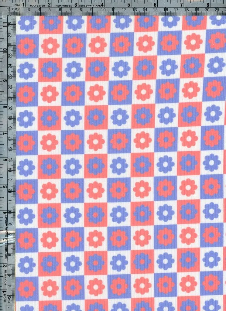 FLORAL CHECK BLOCK PRINTED ON 4x2 RIB [FWD02-G220519]