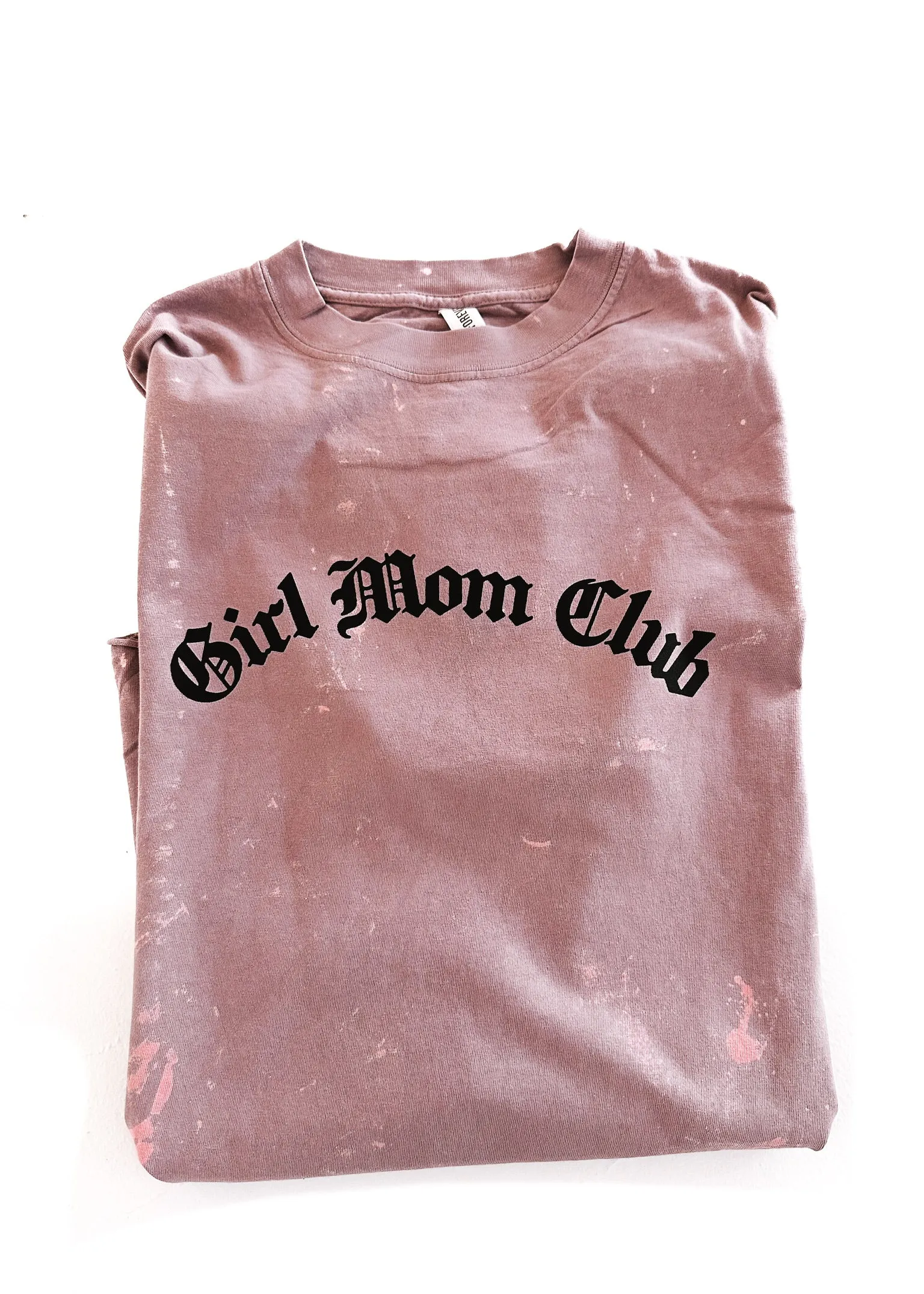 GIRL MOM CLUB BLEACHED OUT SIDE SLIT TEE