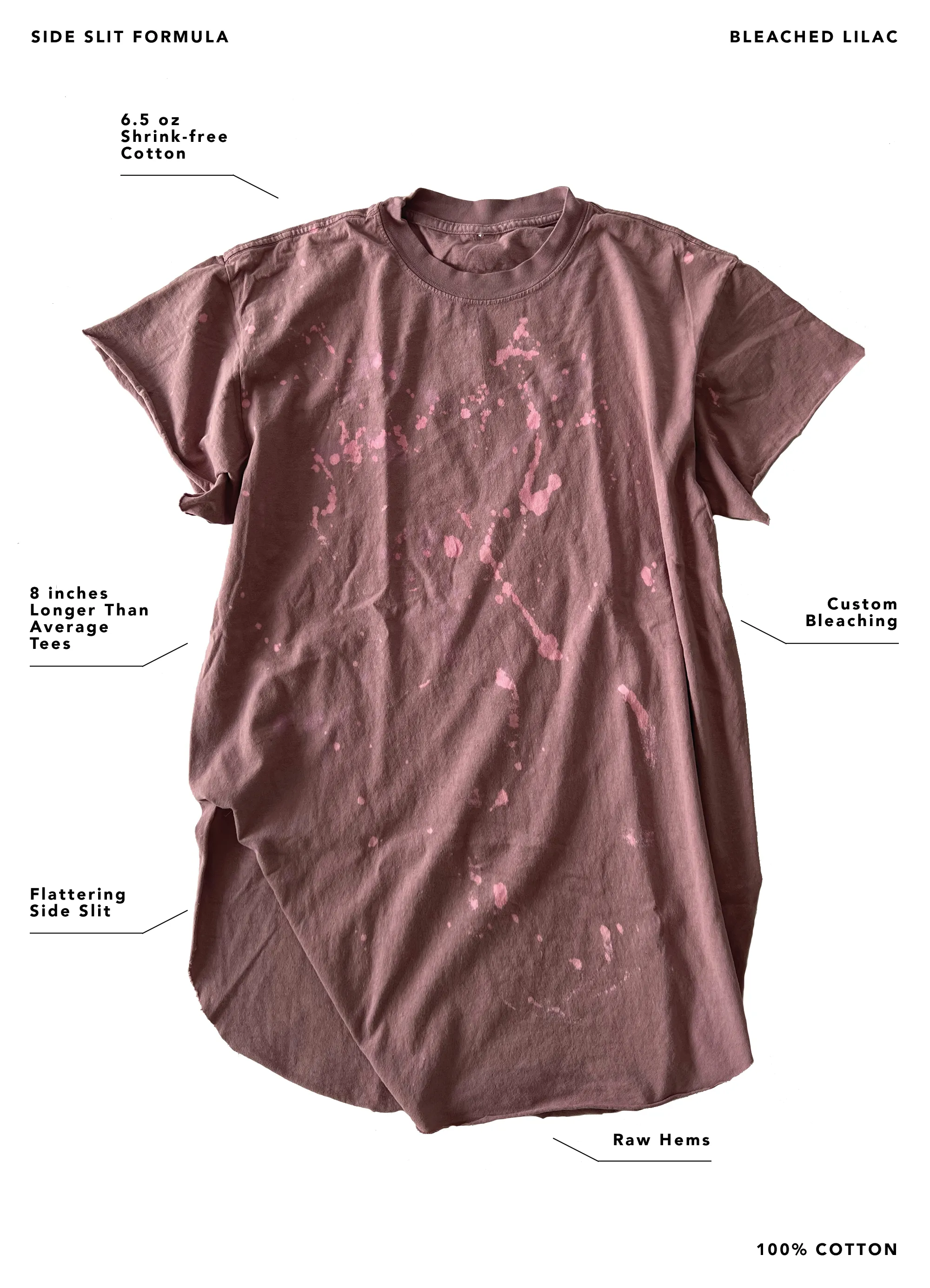 GIRL MOM CLUB BLEACHED OUT SIDE SLIT TEE