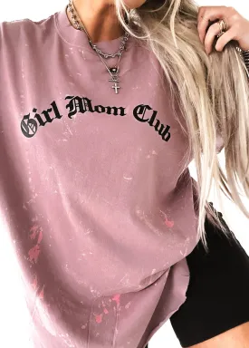 GIRL MOM CLUB BLEACHED OUT SIDE SLIT TEE