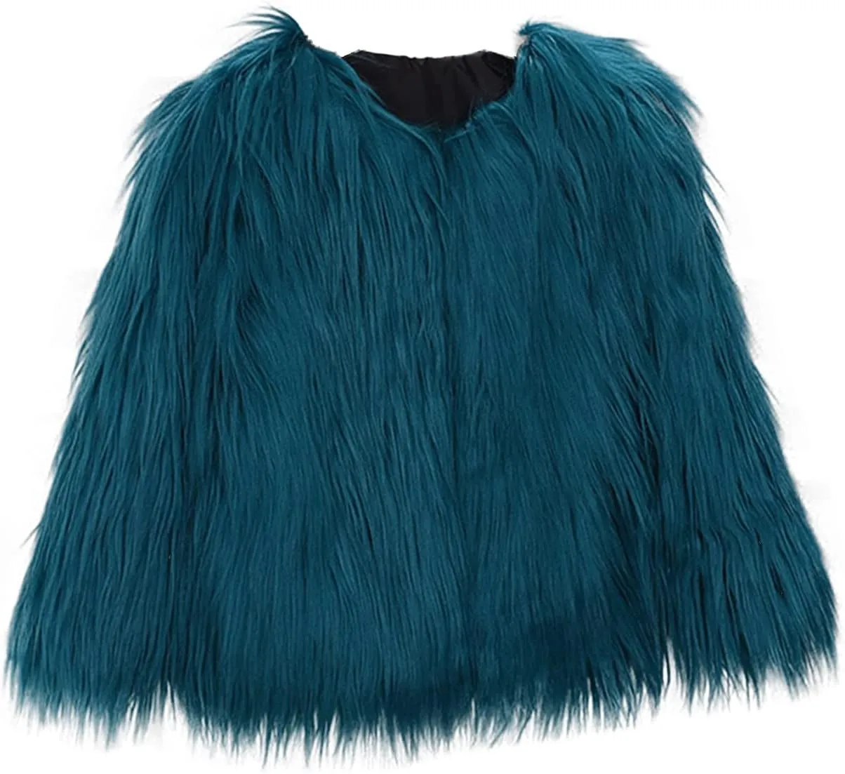 Girl's Faux-Fur Jacket Warm Fashion Cool Fuzzy Outwear Shaggy Pary Coat Baby Kids Girls 7th Birthday Gift Clothes