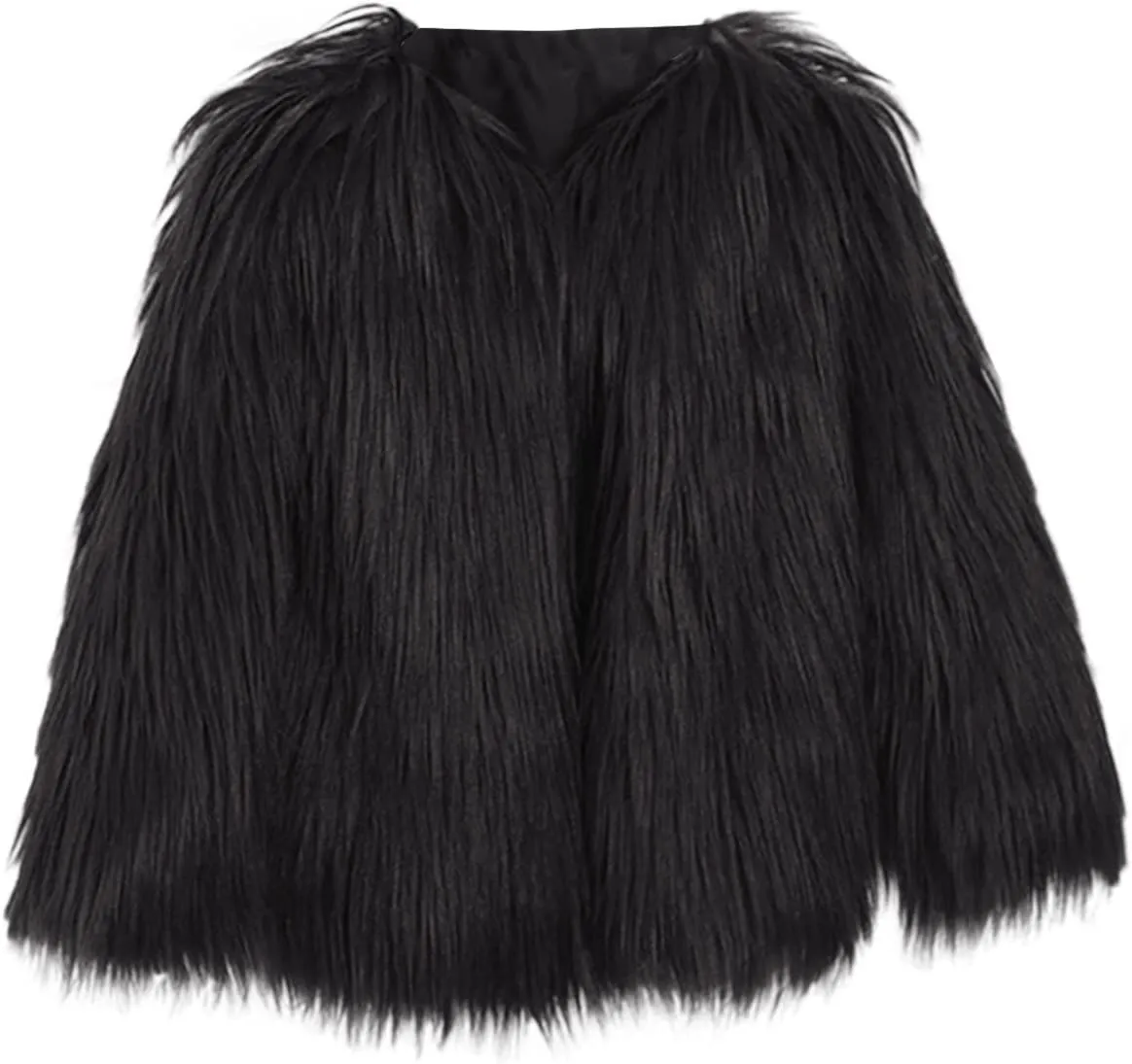 Girl's Faux-Fur Jacket Warm Fashion Cool Fuzzy Outwear Shaggy Pary Coat Baby Kids Girls 7th Birthday Gift Clothes
