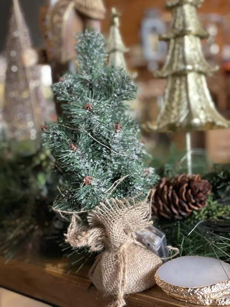 Green Burlap Tree