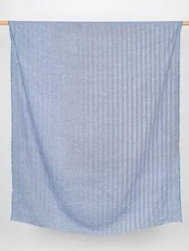 Herringbone Irish Linen Heavy Suiting Deadstock - Blue   White - Swatch