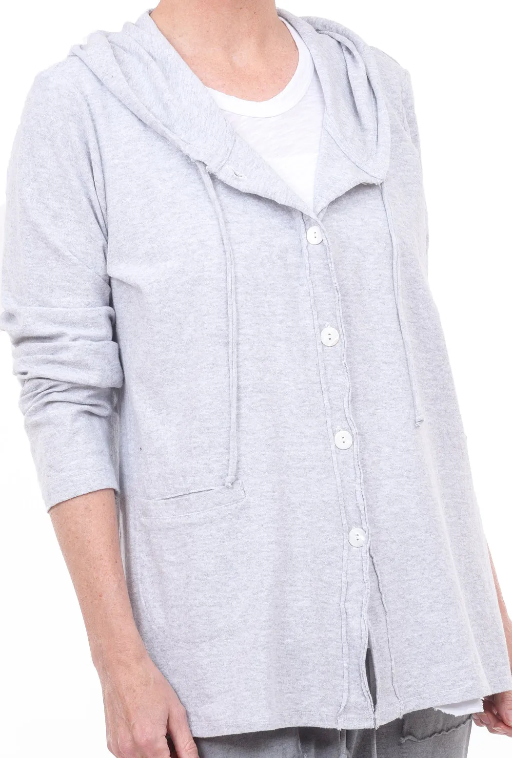Hooded Swing Jacket, Heather Gray