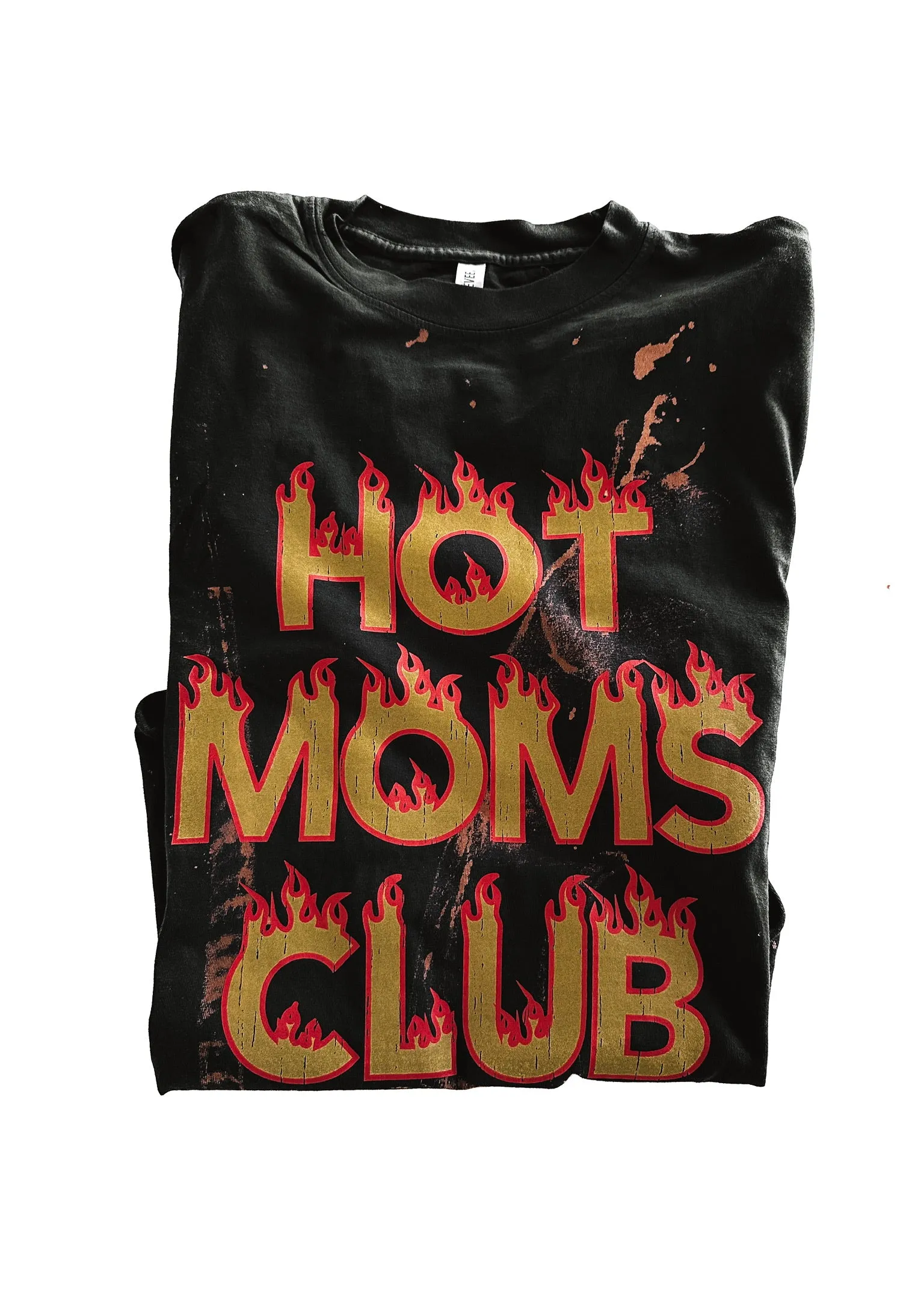 HOT MOMS CLUB BLEACHED OUT SIDE SLIT TEE