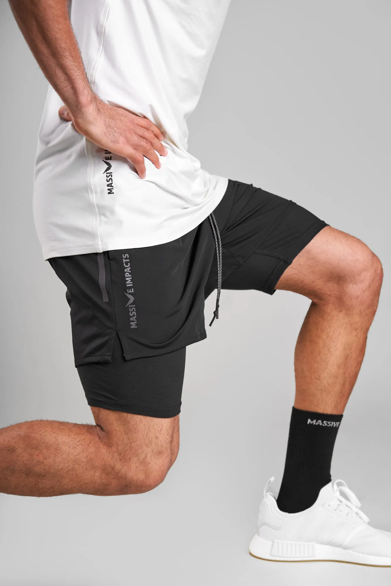 J011MI Recycled Nylon 2in1 Sporty Shorts