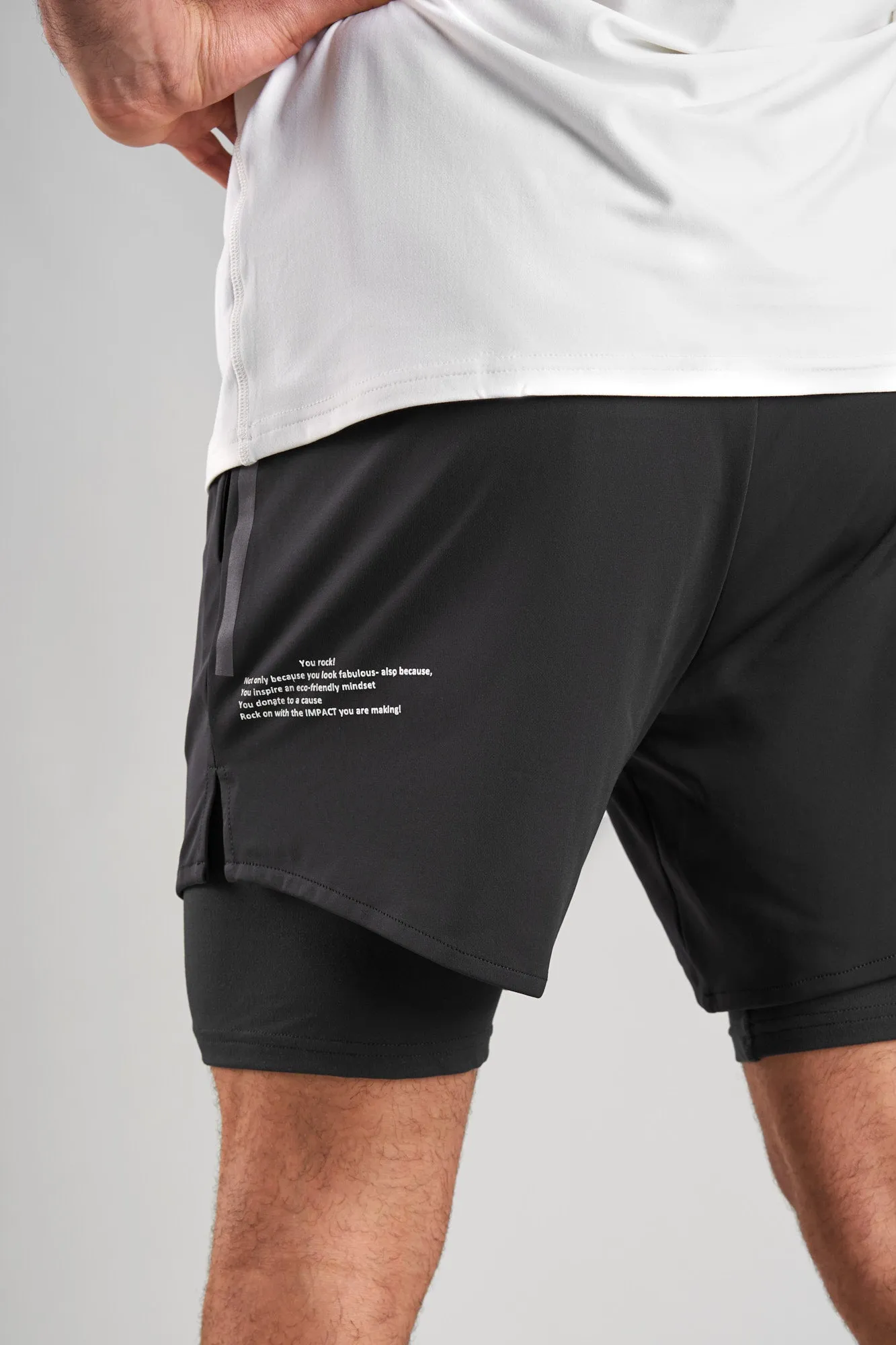 J011MI Recycled Nylon 2in1 Sporty Shorts