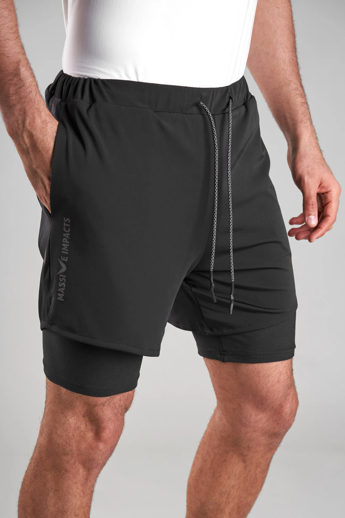 J011MI Recycled Nylon 2in1 Sporty Shorts