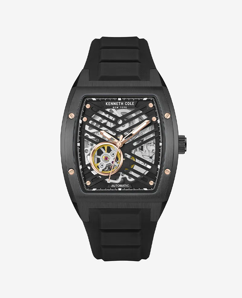 Kenneth Cole New York Automatic Silicone Strap Watch