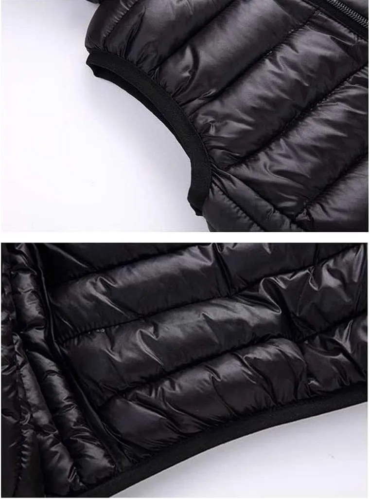 LANBAOSI Boys Girls Winter Hooded Puffer Vest Kids Lightweight Sleeveless Jacket