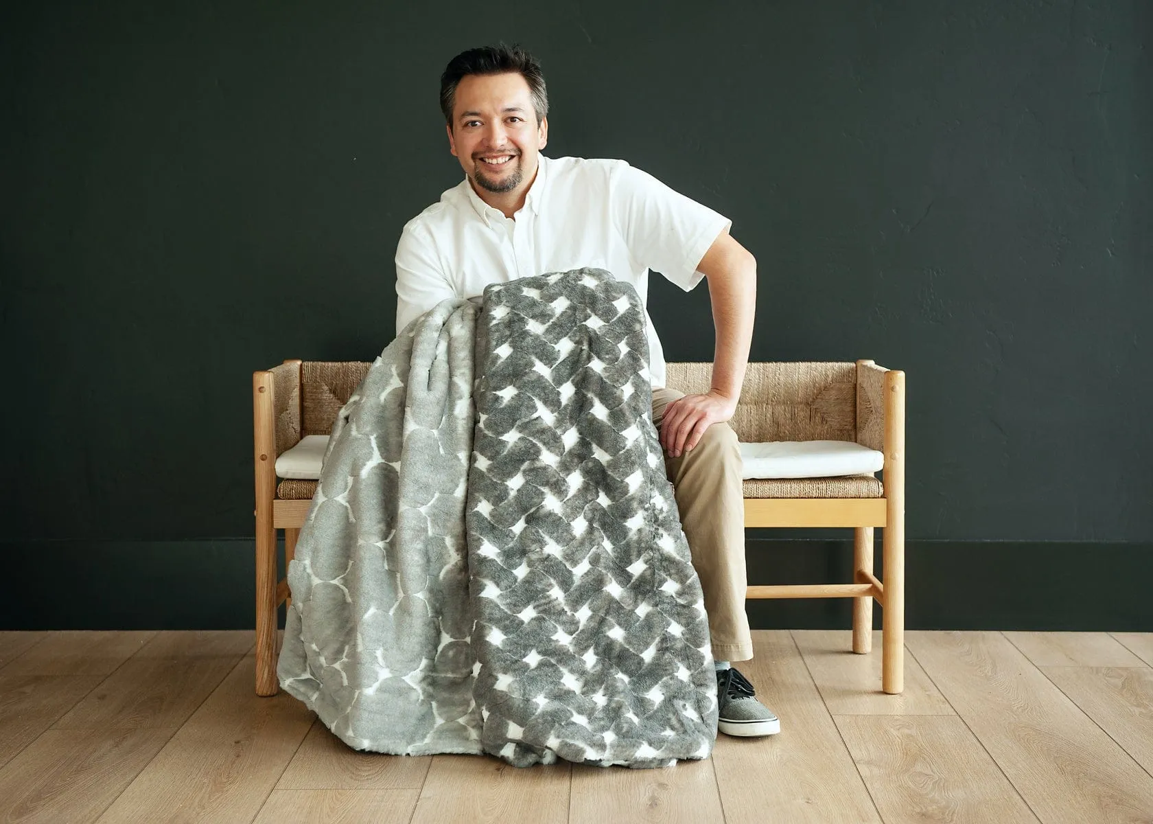 Lattice Charcoal Blanket