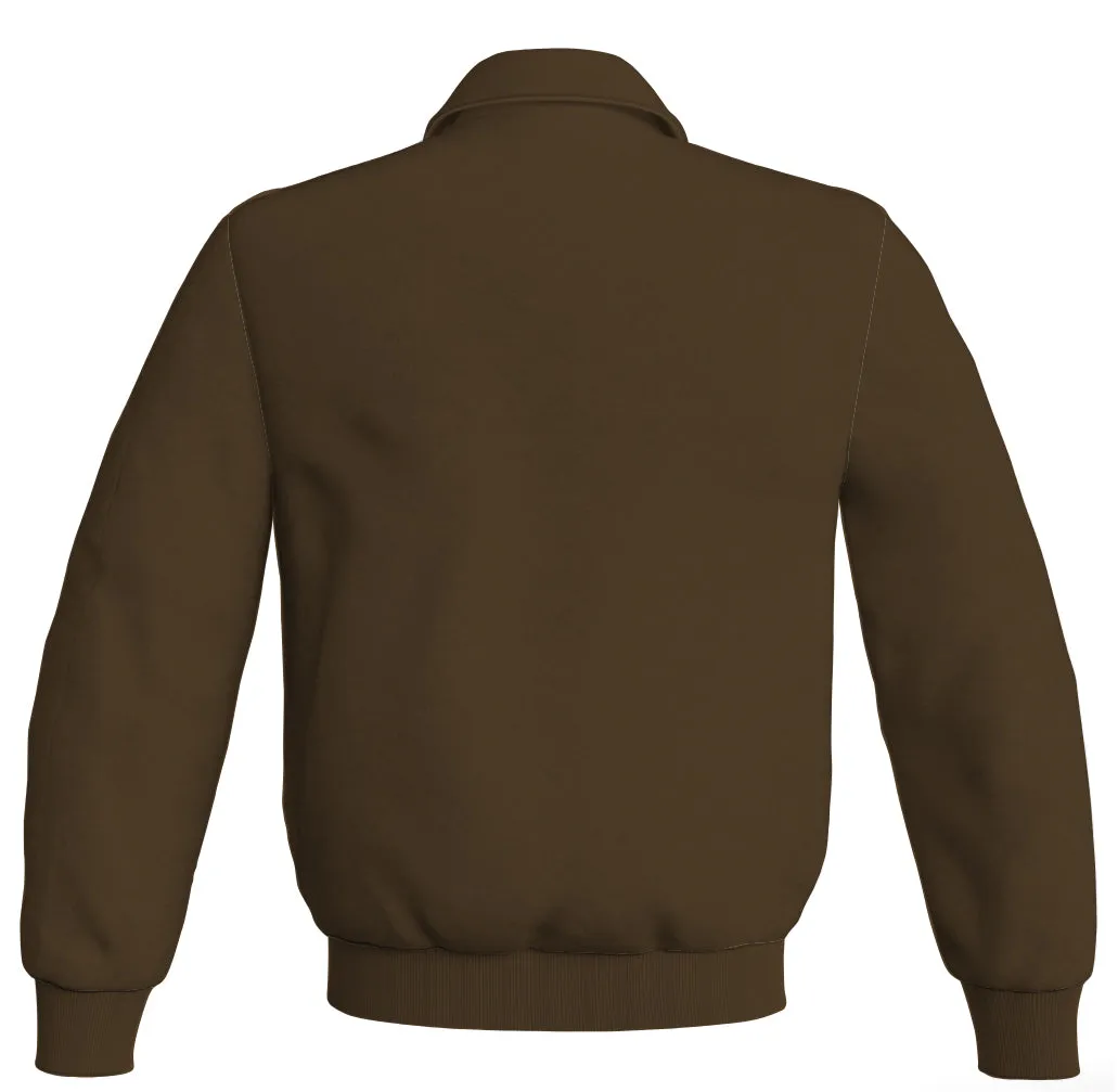 Letterman Baseball Bomber Classic Satin Jacket Sports Wear Brown