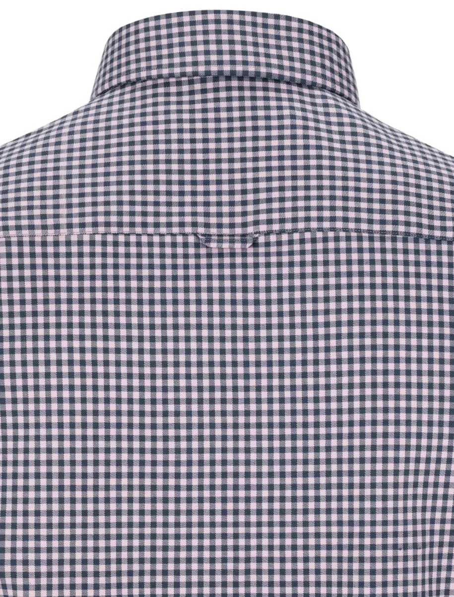 Lilac Dry Touch Check Long Sleeve Shirt