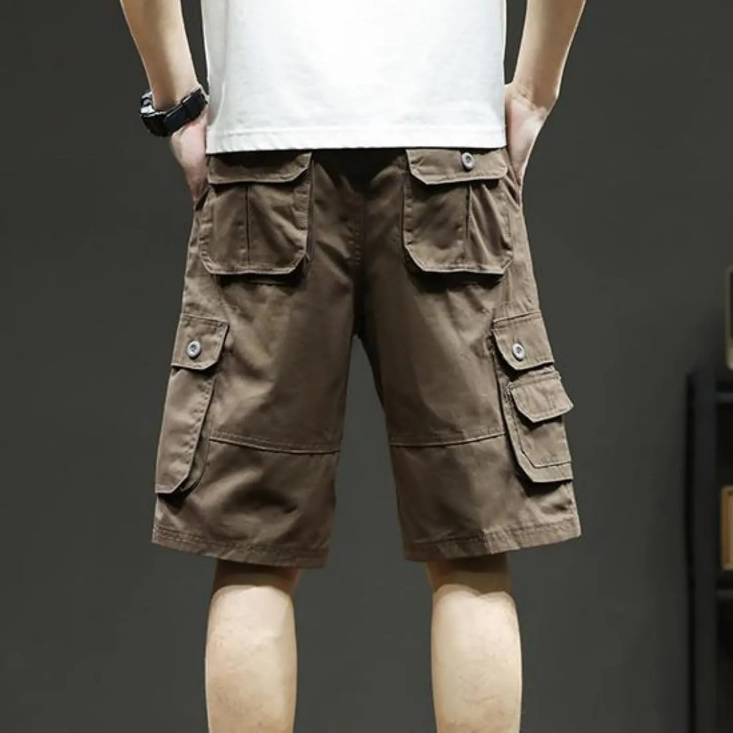 Men's Hiking Cargo Shorts Lightweight Casual Stretch Shorts Fashion Baggy Pocket Summer Sports Beach Half Pants