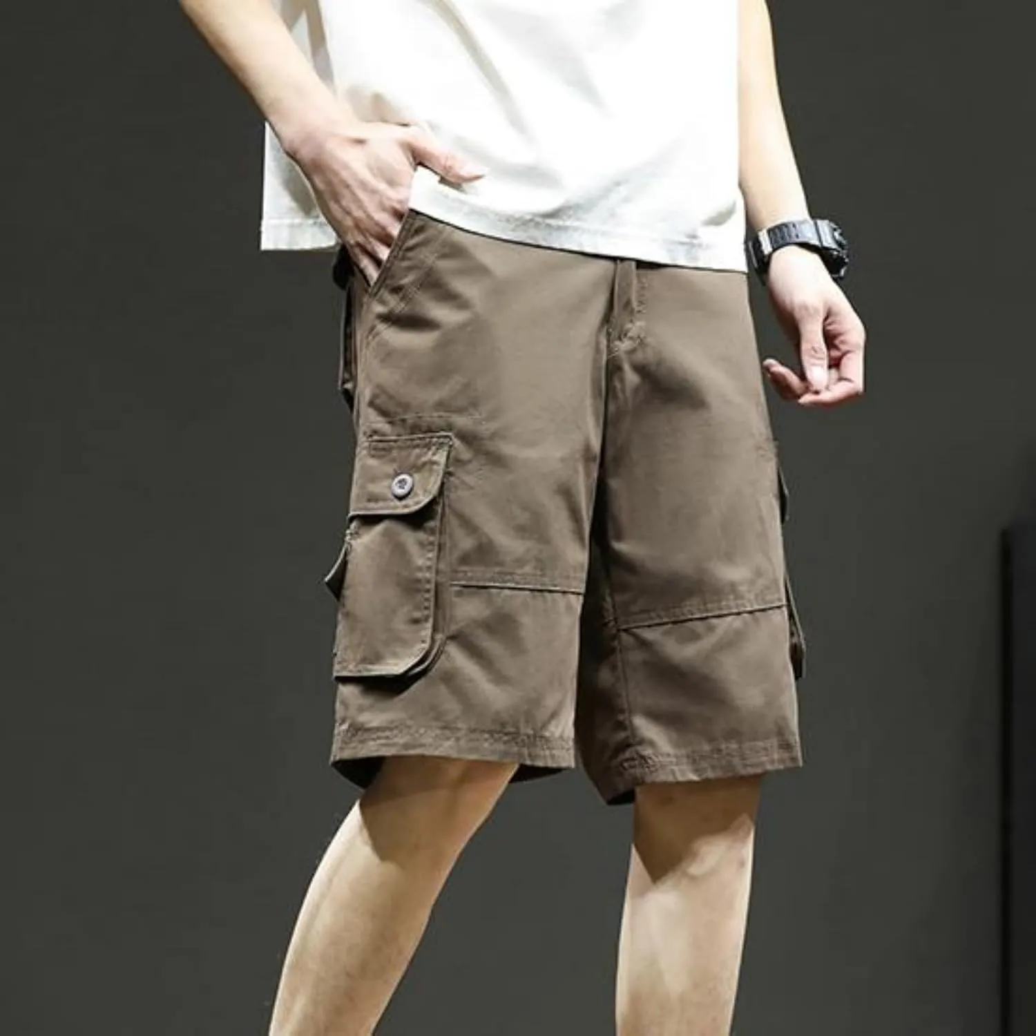 Men's Hiking Cargo Shorts Lightweight Casual Stretch Shorts Fashion Baggy Pocket Summer Sports Beach Half Pants