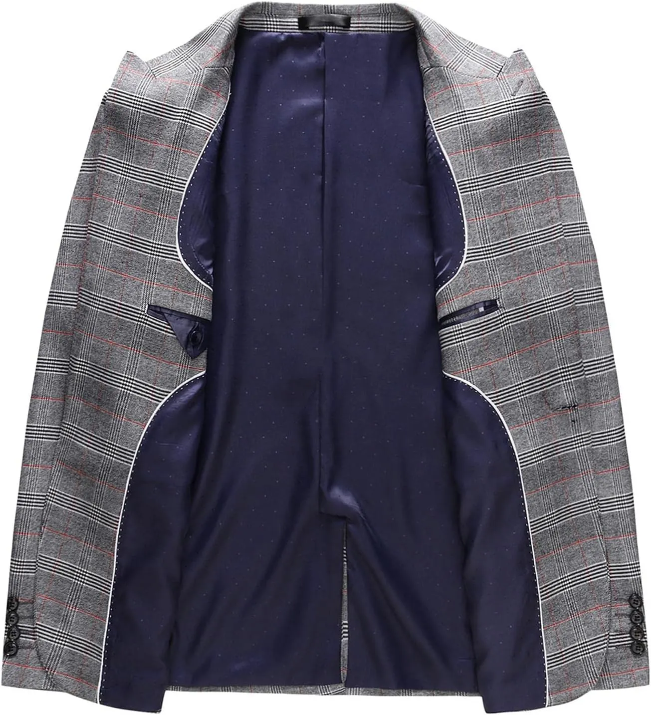 Mens Plaid Blazer Sports Coat Casual Slim Fit Checkered Blazer for Men Wedding