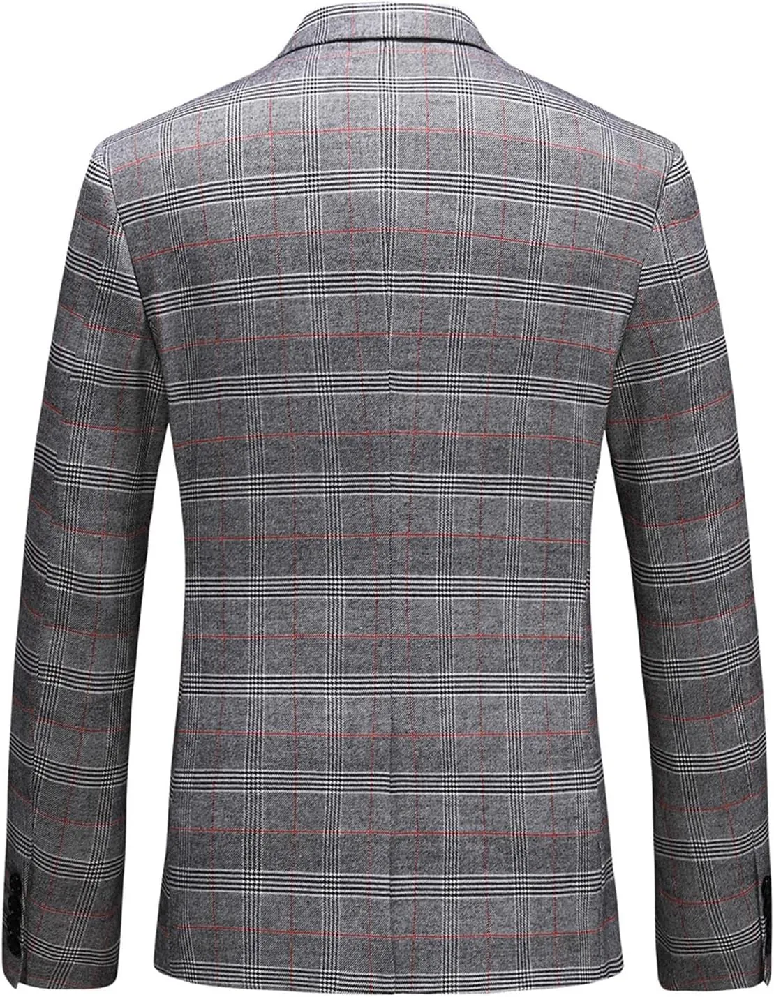 Mens Plaid Blazer Sports Coat Casual Slim Fit Checkered Blazer for Men Wedding
