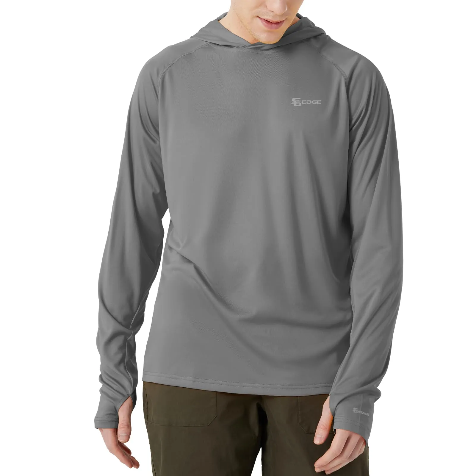 Men's UPF 50  Sun Protection Long Sleeve Shirt With Hood