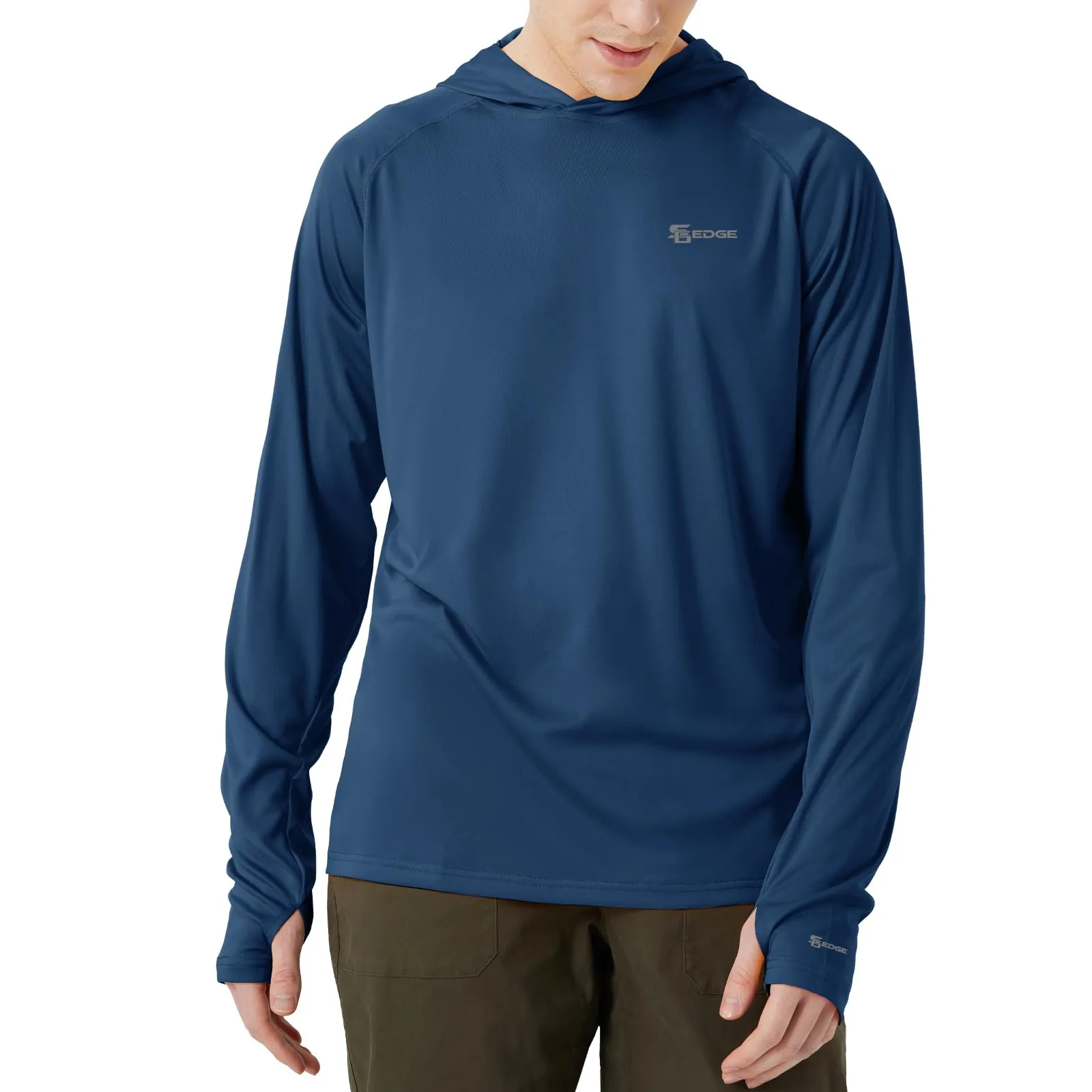Men's UPF 50  Sun Protection Long Sleeve Shirt With Hood