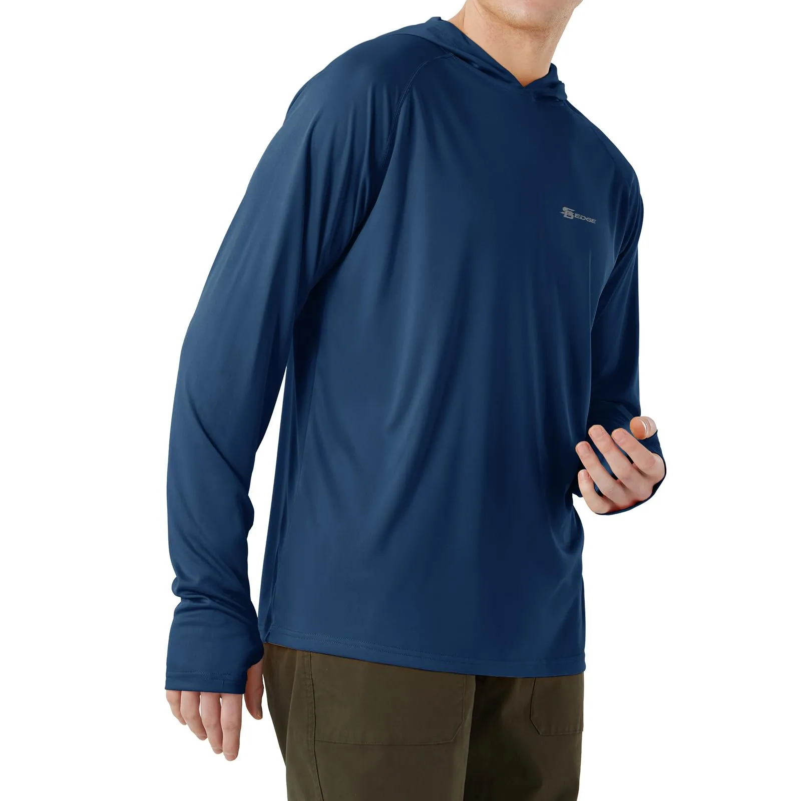Men's UPF 50  Sun Protection Long Sleeve Shirt With Hood