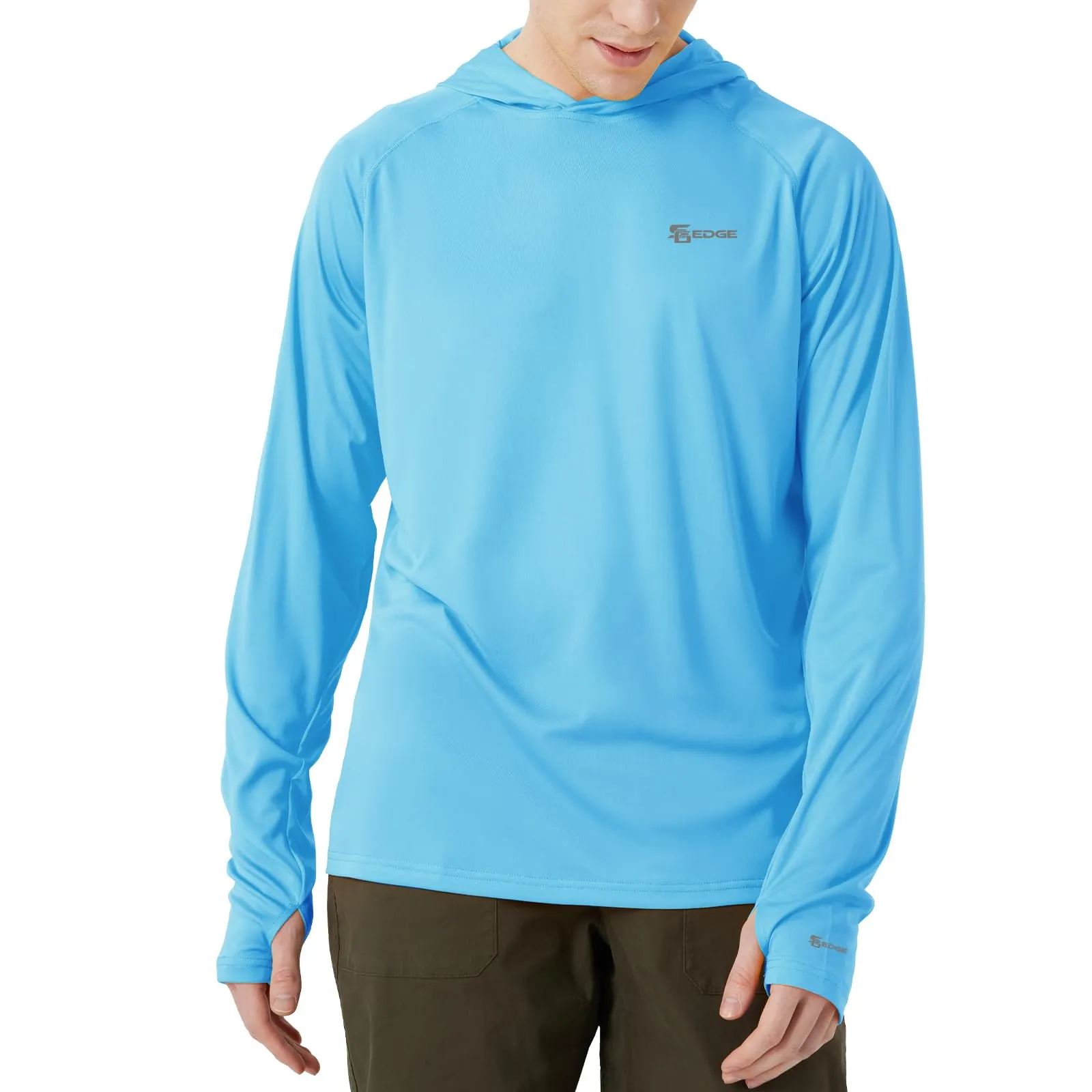 Men's UPF 50  Sun Protection Long Sleeve Shirt With Hood